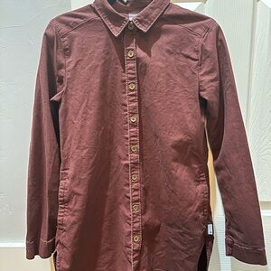 Stio Men's Burgundy Button-Up Shacket